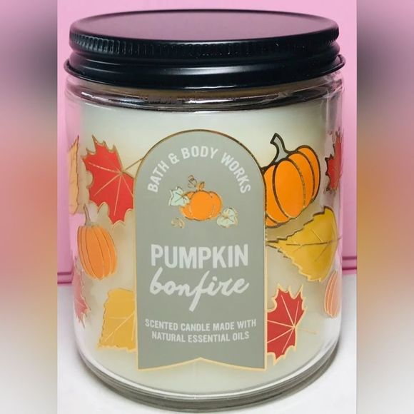 Bath & Body Works Other - Bath & Body Works PUMPKIN BONFIRE ~ 7oz SINGLE WICK CANDLE ~